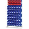 Verso, Louvred Panel/Storage Bins, Steel/Plastic, Light Grey/Blue, 1000x550x1775mm thumbnail-0