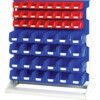 Verso, Louvred Panel/Storage Bins, Steel/Plastic, Light Grey/Blue/Red, 1000x550x1125mm thumbnail-0