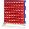 Verso, Louvred Panel/Storage Bins, Steel/Plastic, Light Grey/Blue, 1000x550x1125mm thumbnail-0