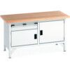 CUBIO STORAGE BENCH & 1 DRAWER-CUPBOARD / FULL CUPBOARD RAL7035 thumbnail-0