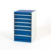 Cubio Drawer Cabinet, 6 Drawers, Blue/Grey, 800 x 525 x 525mm thumbnail-0