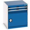 Cubio Drawer Cabinet, 2 Drawers, Blue/Light Grey, 700 x 650 x 650mm thumbnail-0