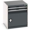 Cubio Drawer Cabinet, 2 Drawers, Anthracite Grey/Light Grey, 700 x 650 x 650mm thumbnail-0