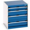 Cubio Drawer Cabinet, 4 Drawers, Blue/Light Grey, 700 x 650 x 650mm thumbnail-0