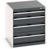 Cubio Drawer Cabinet, 4 Drawers, Anthracite Grey/Light Grey, 700 x 650 x 650mm thumbnail-0