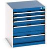 Cubio Drawer Cabinet, 5 Drawers, Blue/Light Grey, 700 x 650 x 650mm thumbnail-0