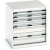 Cubio Drawer Cabinet, 5 Drawers, Light Grey, 700 x 650 x 650mm thumbnail-0