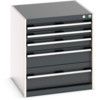 Cubio Drawer Cabinet, 5 Drawers, Anthracite Grey/Light Grey, 700 x 650 x 650mm thumbnail-0