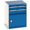 Cubio Drawer Cabinet, 2 Drawers, Blue/Light Grey, 800 x 650 x 650mm thumbnail-0