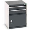 Cubio Drawer Cabinet, 2 Drawers, Anthracite Grey/Light Grey, 800 x 650 x 650mm thumbnail-0