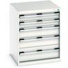 Cubio Drawer Cabinet, 5 Drawers, Light Grey, 800 x 650 x 650mm thumbnail-0