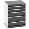 Cubio Drawer Cabinet, 5 Drawers, Anthracite Grey/Light Grey, 800 x 650 x 650mm thumbnail-0