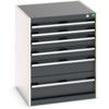 Cubio Drawer Cabinet, 6 Drawers, Anthracite Grey/Light Grey, 800 x 650 x 650mm thumbnail-0