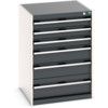 Cubio Drawer Cabinet, 6 Drawers, Anthracite Grey/Light Grey, 900 x 650 x 650mm thumbnail-0