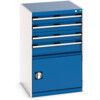 Cubio Drawer Cabinet, 4 Drawers, Blue/Light Grey, 1000 x 650 x 650mm thumbnail-0