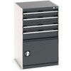 Cubio Drawer Cabinet, 4 Drawers, Anthracite Grey/Light Grey, 1000 x 650 x 650mm thumbnail-0