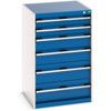 Cubio Drawer Cabinet, 6 Drawers, Blue/Light Grey, 1000 x 650 x 650mm thumbnail-0