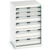 Cubio Drawer Cabinet, 6 Drawers, Light Grey, 1000 x 650 x 650mm thumbnail-0