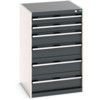 Cubio Drawer Cabinet, 6 Drawers, Anthracite Grey/Light Grey, 1000 x 650 x 650mm thumbnail-0