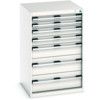 Cubio Drawer Cabinet, 7 Drawers, Light Grey, 1000 x 650 x 650mm thumbnail-0