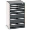 Cubio Drawer Cabinet, 7 Drawers, Anthracite Grey/Light Grey, 1000 x 650 x 650mm thumbnail-0