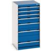 Cubio Drawer Cabinet, 7 Drawers, Blue/Light Grey, 1200 x 650 x 650mm thumbnail-0