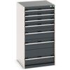 Cubio Drawer Cabinet, 7 Drawers, Anthracite Grey/Light Grey, 1200 x 650 x 650mm thumbnail-0