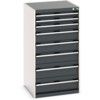 Cubio Drawer Cabinet, 8 Drawers, Anthracite Grey/Light Grey, 1200 x 650 x 650mm thumbnail-0