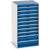 Cubio Drawer Cabinet, 10 Drawers, Blue/Light Grey, 1200 x 650 x 650mm thumbnail-0