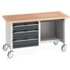 Cubio, Mobile Workbench, Anthracite Grey, 840mm x 1500mm x 750mm thumbnail-0