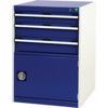 Cubio Drawer Cabinet, 3 Drawers, Blue/Light Grey, 900 x 650 x 650mm thumbnail-0