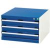 Cubio Drawer Cabinet, 3 Drawers, Blue/Light Grey, 400 x 650 x 750mm thumbnail-0