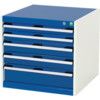 Cubio Drawer Cabinet, 1 Drawers, Blue/Light Grey, 600 x 650 x 650mm thumbnail-0