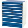 Cubio Drawer Cabinet, 7 Drawers, Blue/Light Grey, 900 x 800 x 650mm thumbnail-0