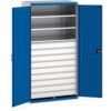 Steel, Cubio Kitted Cupboard, Blue/Grey, 2000mm x 1050mm x 650mm thumbnail-0