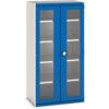 Cubio Storage Cabinet, 2 Clearview Doors, Blue, 2000 x 1300 x 650mm thumbnail-0