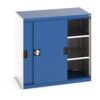 Cubio Storage Cabinet, 2 Sliding Doors, Blue, 1000 x 1050 x 650mm thumbnail-0