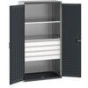 CUBIO CUPBOARD W/ LOUVRE DOORS,2SHELVES,4 DRAWERS 1050X650X2000H thumbnail-0