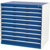 Cubio Drawer Cabinet, 9 Drawers, Blue/Light Grey, 1000 x 1050 x 750mm thumbnail-0