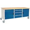 Cubio, Storage bench, Blue/Grey, 840mm x 2000mm x 750mm thumbnail-0