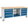 Cubio, Storage bench, Blue/Grey, 840mm x 200mm x 750mm thumbnail-0