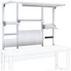 2m Cubio Bench Overhead Kit with 3 Shelves, Power Rail & Panels thumbnail-0