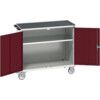 VERSO MOBILE CABINET 1050X650X965H TOP TRAY RAL7035/3004 thumbnail-0