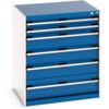 CUBIO DRAWER CABINET WITH 6 DRAWERS 800X650X900H RAL7035/5010 thumbnail-0