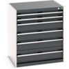 CUBIO DRAWER CABINET WITH 6 DRAWERS 800X650X900H RAL7035/7016 thumbnail-0