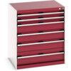 CUBIO DRAWER CABINET WITH 6 DRAWERS 800X650X900H RAL7035/3004 thumbnail-0