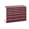 CUBIO DRAWER CABINET 1300X650X900H 6 DRAWER RAL7035/3004 thumbnail-0