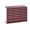 CUBIO DRAWER CABINET 1300X650X900H 7 DRAWER RAL7035/3004 thumbnail-0