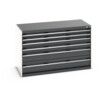 CUBIO DRAWER CABINET 1300X650X800H 6 DRAWER RAL7035/7016 thumbnail-0