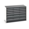 CUBIO DRAWER CABINET 1300X650X900H 6 DRAWER RAL7035/7016 thumbnail-0